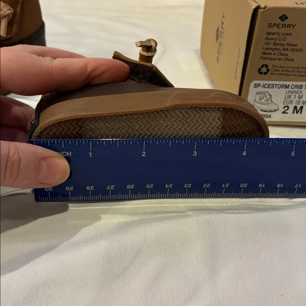 NWT Sperry Baby Size 2 Icestorm Crib Shoes Duck Boot Brown & Tan - Unisex (ABBA)